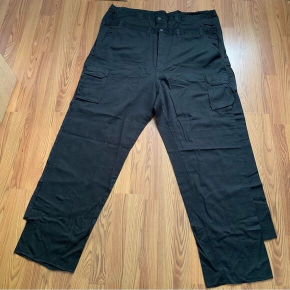 2 Boulder Cree Big Men Cotton Pants Black Size 54 Elastic Waist NWOT